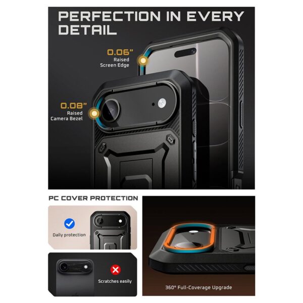 Supcase 360 Backcover with screen protector iPhone Air case - Black - Image 9