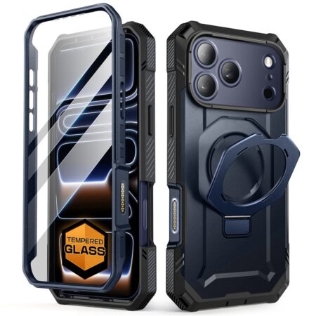 Supcase UB Grip Pro iPhone 17 Pro Max hoesje met Screenprotector en MagSafe – Blauw