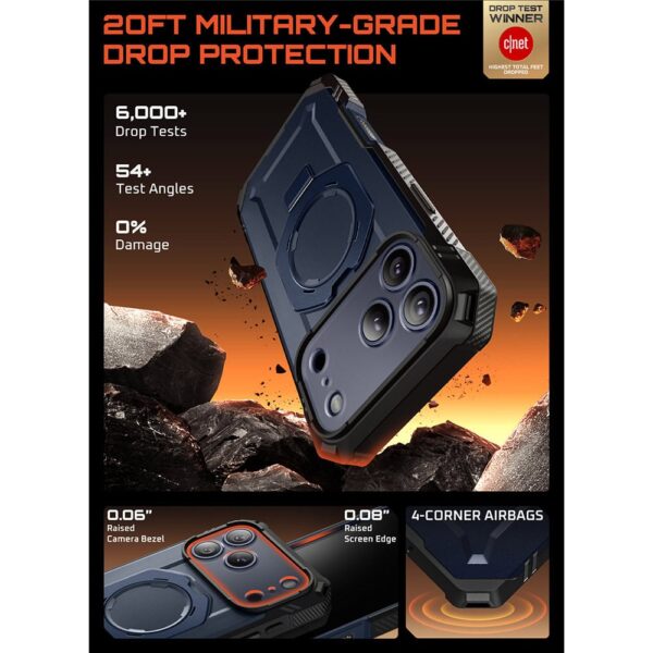 Supcase UB Grip Pro iPhone 17 Pro Max hoesje met Screenprotector en MagSafe - Blauw - Afbeelding 5