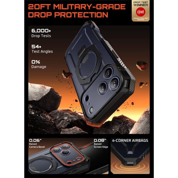 Supcase UB Grip Pro iPhone 17 Pro Max hoesje met Screenprotector en MagSafe - Zwart Transparant - Afbeelding 5
