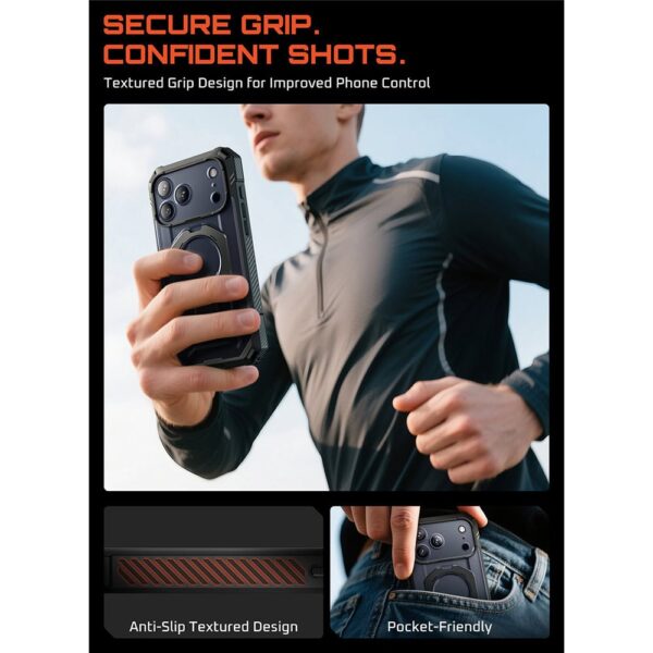 Supcase UB Grip Pro iPhone 17 Pro hoesje met Screenprotector en MagSafe - Zwart Transparant - Afbeelding 10