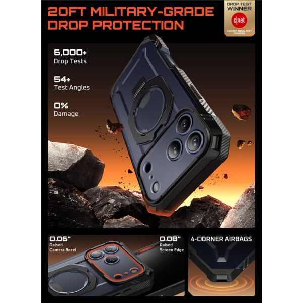 Supcase UB Grip Pro iPhone 17 Pro hoesje met Screenprotector en MagSafe - Zwart Transparant - Afbeelding 5