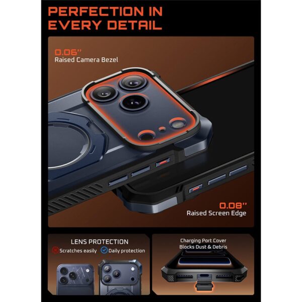 Supcase UB Grip hoesje geschikt voor iPhone 17 Pro Max met MagSafe - Blauw - Afbeelding 11
