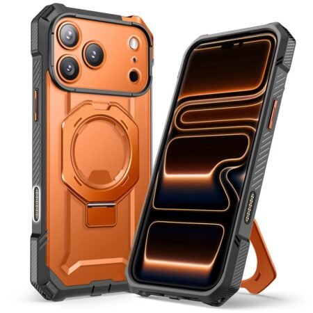Supcase UB Grip hoesje geschikt voor iPhone 17 Pro Max met MagSafe – Oranje Transparant