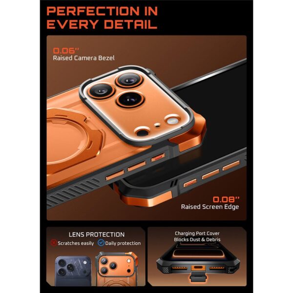 Supcase UB Grip hoesje geschikt voor iPhone 17 Pro Max met MagSafe - Oranje Transparant - Afbeelding 11