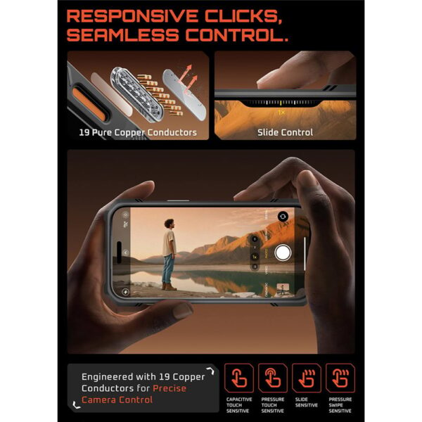 Supcase UB Grip hoesje geschikt voor iPhone 17 Pro Max met MagSafe - Oranje Transparant - Afbeelding 9