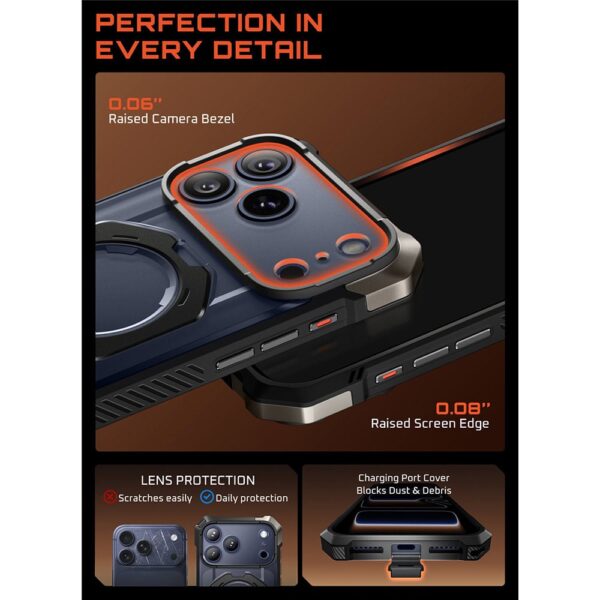 Supcase UB Grip hoesje geschikt voor iPhone 17 Pro Max met MagSafe - Zwart Transparant - Afbeelding 11