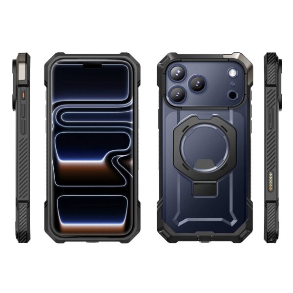 Supcase UB Grip hoesje geschikt voor iPhone 17 Pro Max met MagSafe - Zwart Transparant - Afbeelding 2