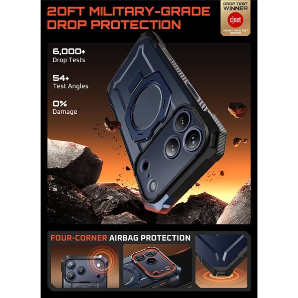Supcase UB Grip hoesje geschikt voor iPhone 17 Pro met MagSafe - Blauw - Afbeelding 5
