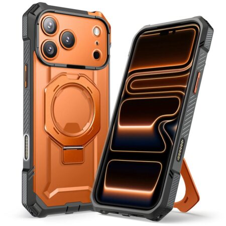 Supcase UB Grip hoesje geschikt voor iPhone 17 Pro met MagSafe – Oranje Transparant