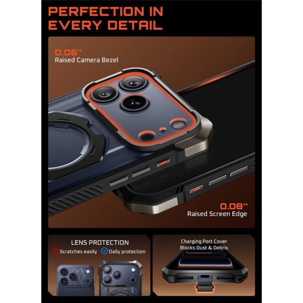 Supcase UB Grip hoesje geschikt voor iPhone 17 Pro met MagSafe - Zwart Transparant - Afbeelding 11