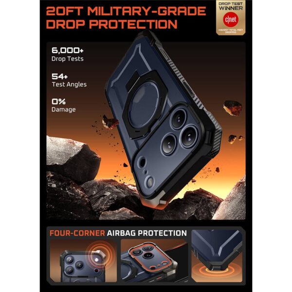 Supcase UB Grip hoesje geschikt voor iPhone 17 Pro met MagSafe - Zwart Transparant - Afbeelding 5