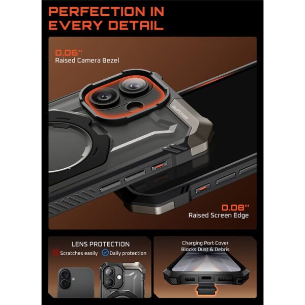 Supcase UB Grip hoesje geschikt voor iPhone 17 met MagSafe - Zwart Transparant - Afbeelding 11
