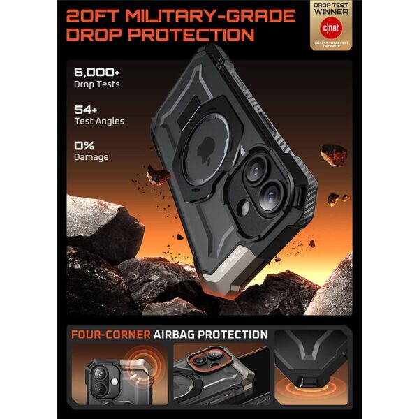 Supcase UB Grip hoesje geschikt voor iPhone 17 met MagSafe - Zwart Transparant - Afbeelding 5