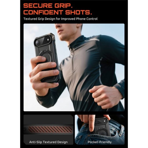 Supcase UB Grip case suitable for iPhone Air with MagSafe - Black Transparent - Image 10