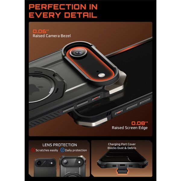 Supcase UB Grip case suitable for iPhone Air with MagSafe - Black Transparent - Image 11