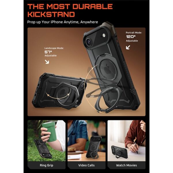 Supcase UB Grip case suitable for iPhone Air with MagSafe - Black Transparent - Image 6