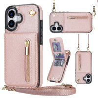 Solidenz Fashion Wallet Case with Drawstring iPhone 17 – Rose Gold
