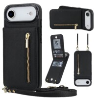 Solidenz Fashion Wallet case with lanyard iPhone Air – Black