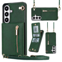 Solidenz Fashion Wallet case with cord Samsung Galaxy S26 – Green