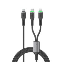 WiWU 2-in-1 USB-C cable 100W – Fast charging cable & data cable – Usb-C to USB-C and Lightning – Black