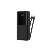 WiWU Powerbank 20000mAh 2-in-1 kabel Type-C en Lightning – Digital display – Zwart