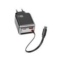 WiWU Tweepoorts Oplader Helix PD35W snellader – Inclusief intrekbare kabel 70cm – Zwart