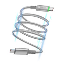 WiWU USB-C cable 100W – Fast charging cable & data cable – Magnetically retractable – Gray