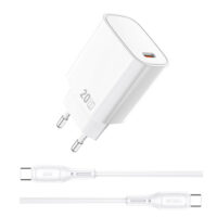 WiWU USB-C snellader 20W – Stekker inclusief USB-C Kabel – Wit