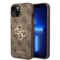 Guess Metal Logo iPhone 15 case – Brown