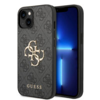 Guess Metal Logo iPhone 15 case – Gray