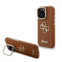 Guess 4G Logo met Camerastand functie iPhone 16 Pro hoesje – Bruin