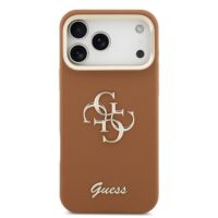 Guess 4G Logo met Camerastand functie iPhone 17 Pro Max hoesje – Bruin