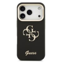 Guess 4G Logo with Camera Stand feature iPhone 17 Pro case – Black