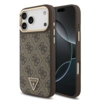 Guess 4G Triangle Logo iPhone 17 Pro Max case with MagSafe – Brown