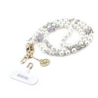 Guess Crossbody Cord Pearls and 4G Charm – White