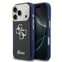 Guess IML 4G Script Metal Logo Case iPhone 17 Pro Max – Blue