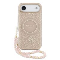 Guess IML Flowers Allover iPhone Air case – With MagSafe and Cord – Pink