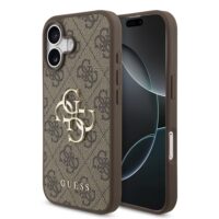 Guess PU 4G Metal Logo Hoesje iPhone 17 – Bruin