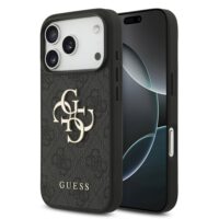 Guess PU 4G Metal Logo Case iPhone 17 Pro – Gray