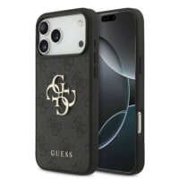 Guess PU 4G Metal Logo Case iPhone 17 Pro Max – Gray
