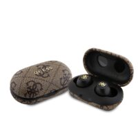 Guess PU 4G Metal Logo TWS Wireless Earbuds – Brown