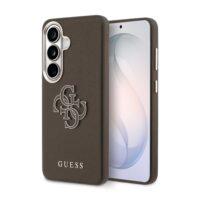 Guess PU 4G Resin Metal Logo Hoesje Samsung Galaxy S26 – Bruin