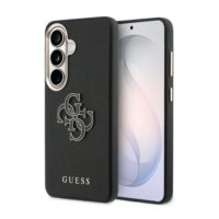 Guess PU 4G Resin Metal Logo Case Samsung Galaxy S26 Plus – Black