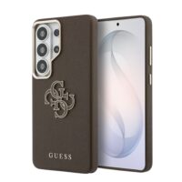 Guess PU 4G Resin Metal Logo Hoesje Samsung Galaxy S26 Ultra – Bruin