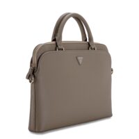 Guess PU Grained Triangle Logo Laptoptas voor 15 en 16 inch – Bruin