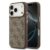 variatie Guess PU Leather 4G Gold Frame MagSafe Case iPhone 17 Pro – Brown