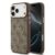 variatie Guess PU Leather 4G Gold Frame MagSafe Case iPhone 17 Pro Max – Brown
