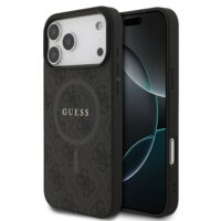 Guess PU Leather 4G MagSafe Case iPhone 17 Pro Max – Black