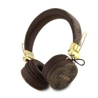 Guess PU Leather 4G Metal Logo Wireless Headphones – Brown